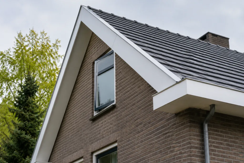 Boeibeplating gemonteerd aan de dakrand door Van Beek in het Gooi
