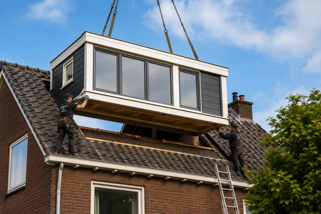 Dakkapel geplaatst door Van Beek Dak en Onderhoud in het Gooi